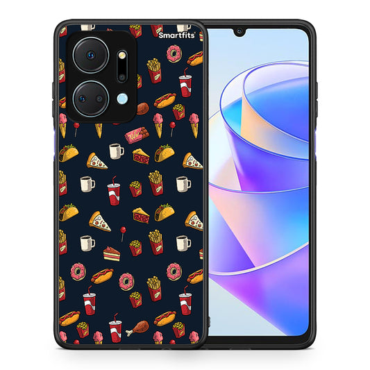 Θήκη Honor X7a Hungry Random από τη Smartfits με σχέδιο στο πίσω μέρος και μαύρο περίβλημα | Honor X7a Hungry Random case with colorful back and black bezels