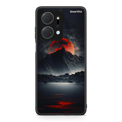 Honor X7a Red Full Moon θήκη από τη Smartfits με σχέδιο στο πίσω μέρος και μαύρο περίβλημα | Smartphone case with colorful back and black bezels by Smartfits