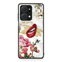 Thumbnail for Honor X7a Red Lips θήκη από τη Smartfits με σχέδιο στο πίσω μέρος και μαύρο περίβλημα | Smartphone case with colorful back and black bezels by Smartfits