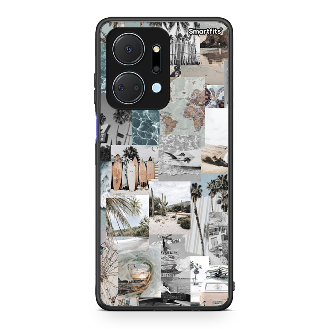 Honor X7a Retro Beach Life Θήκη από τη Smartfits με σχέδιο στο πίσω μέρος και μαύρο περίβλημα | Smartphone case with colorful back and black bezels by Smartfits