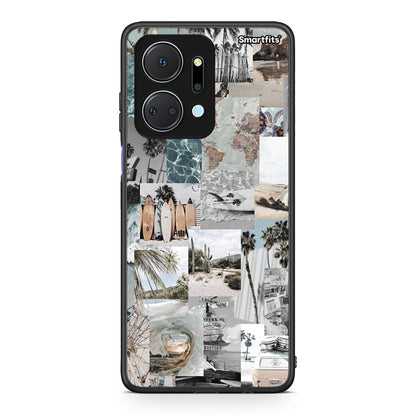 Honor X7a Retro Beach Life Θήκη από τη Smartfits με σχέδιο στο πίσω μέρος και μαύρο περίβλημα | Smartphone case with colorful back and black bezels by Smartfits