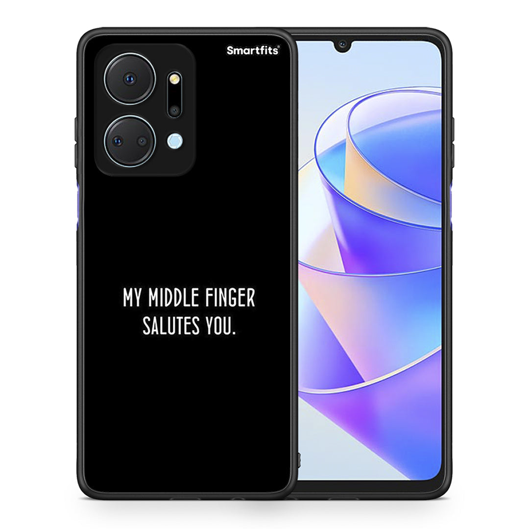 Θήκη Honor X7a Salute από τη Smartfits με σχέδιο στο πίσω μέρος και μαύρο περίβλημα | Honor X7a Salute case with colorful back and black bezels