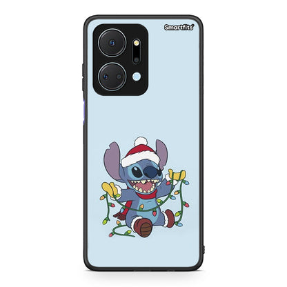 Honor X7a Santa Stich θήκη από τη Smartfits με σχέδιο στο πίσω μέρος και μαύρο περίβλημα | Smartphone case with colorful back and black bezels by Smartfits