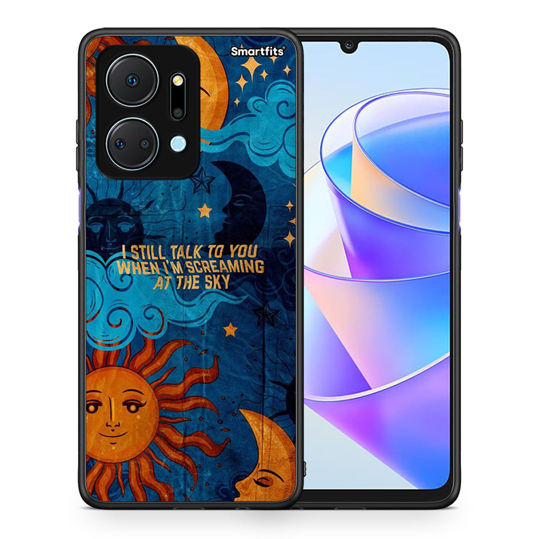 Θήκη Honor X7a Screaming Sky από τη Smartfits με σχέδιο στο πίσω μέρος και μαύρο περίβλημα | Honor X7a Screaming Sky case with colorful back and black bezels