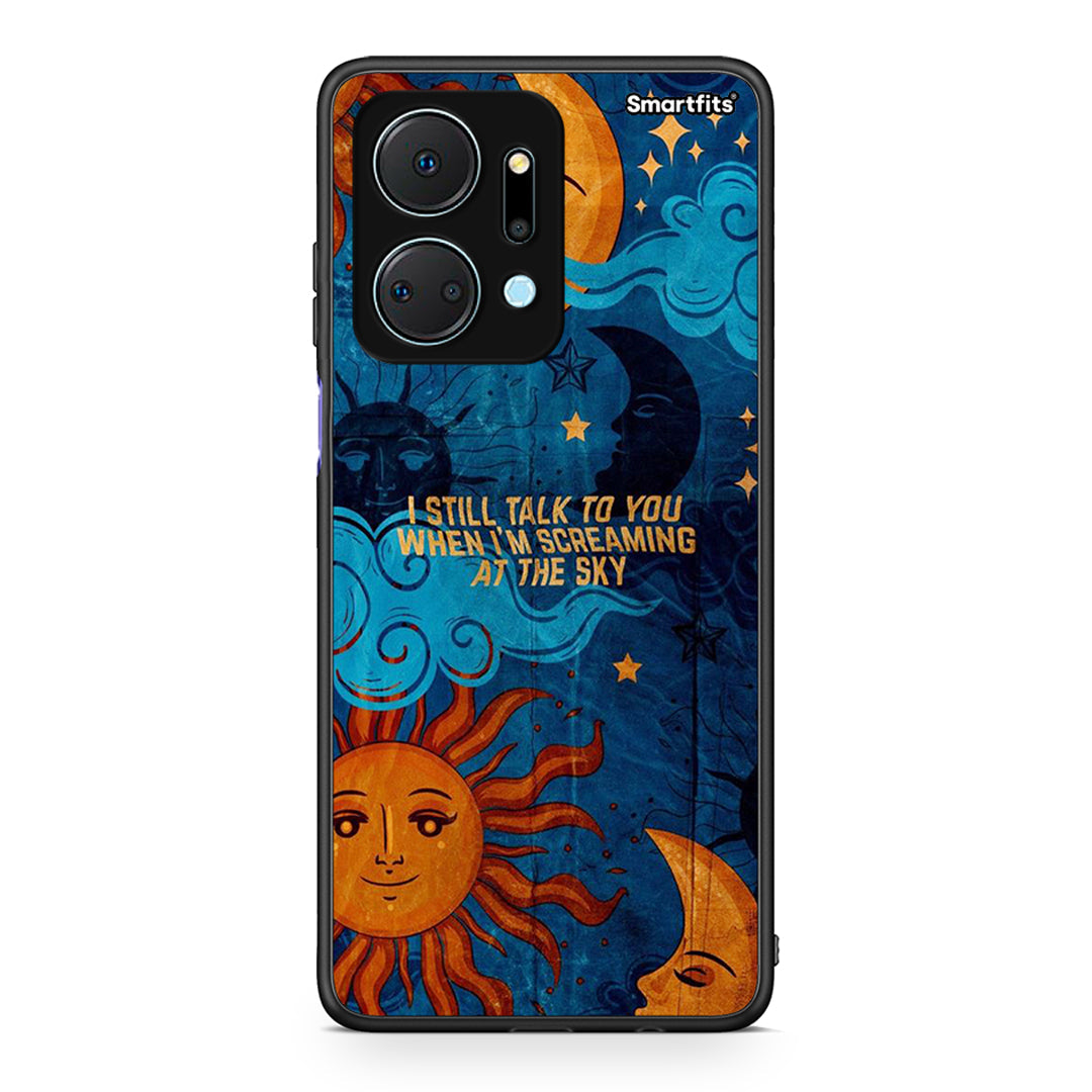 Honor X7a Screaming Sky θήκη από τη Smartfits με σχέδιο στο πίσω μέρος και μαύρο περίβλημα | Smartphone case with colorful back and black bezels by Smartfits