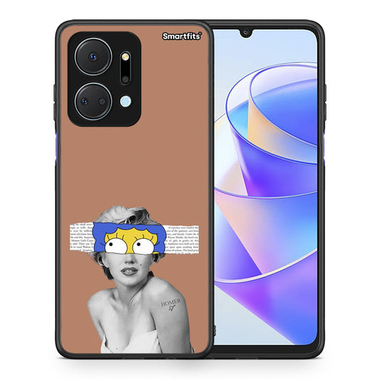 Θήκη Honor X7a Sim Merilyn από τη Smartfits με σχέδιο στο πίσω μέρος και μαύρο περίβλημα | Honor X7a Sim Merilyn case with colorful back and black bezels