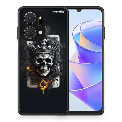 Θήκη Honor X7a Skull King Ace από τη Smartfits με σχέδιο στο πίσω μέρος και μαύρο περίβλημα | Honor X7a Skull King Ace case with colorful back and black bezels