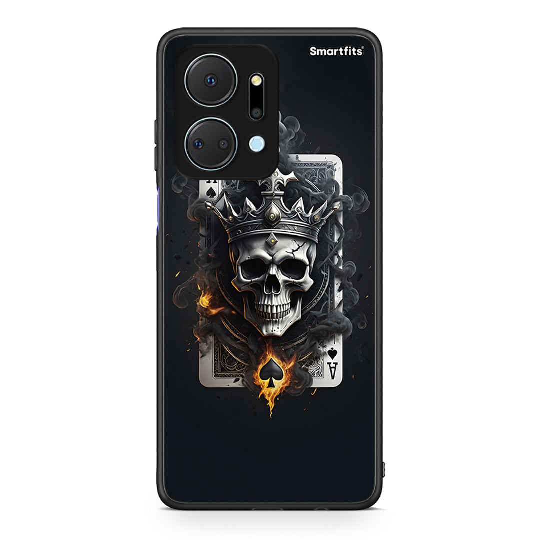Honor X7a Skull King Ace θήκη από τη Smartfits με σχέδιο στο πίσω μέρος και μαύρο περίβλημα | Smartphone case with colorful back and black bezels by Smartfits