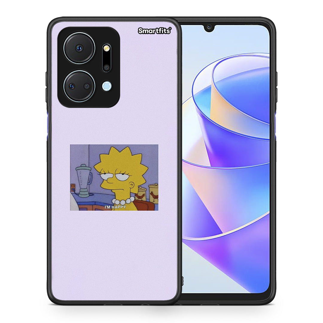 Θήκη Honor X7a So Happy από τη Smartfits με σχέδιο στο πίσω μέρος και μαύρο περίβλημα | Honor X7a So Happy case with colorful back and black bezels