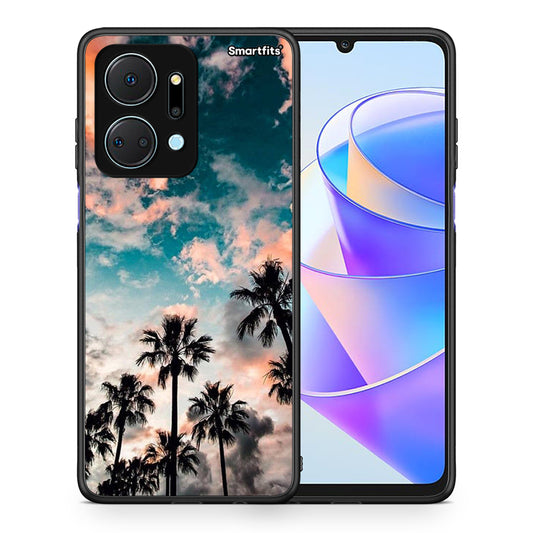 Θήκη Honor X7a Sky Summer από τη Smartfits με σχέδιο στο πίσω μέρος και μαύρο περίβλημα | Honor X7a Sky Summer case with colorful back and black bezels