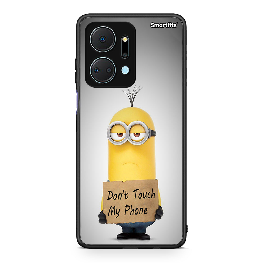 4 - Honor X7a Minion Text case, cover, bumper