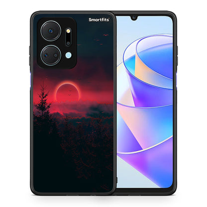 Θήκη Honor X7a Sunset Tropic από τη Smartfits με σχέδιο στο πίσω μέρος και μαύρο περίβλημα | Honor X7a Sunset Tropic case with colorful back and black bezels