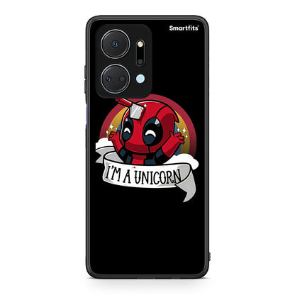 Honor X7a Unicorn Deadpool θήκη από τη Smartfits με σχέδιο στο πίσω μέρος και μαύρο περίβλημα | Smartphone case with colorful back and black bezels by Smartfits