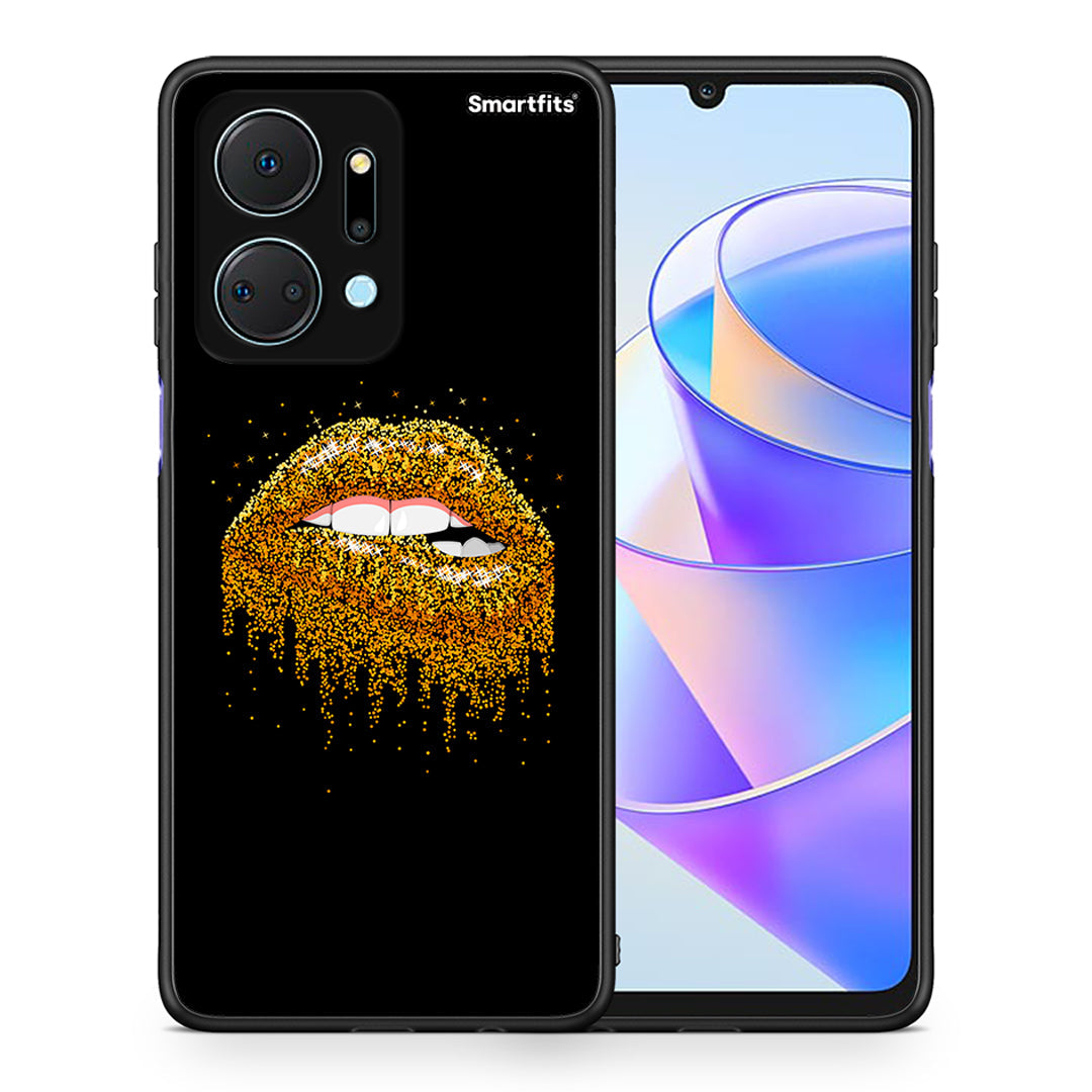 Θήκη Honor X7a Golden Valentine από τη Smartfits με σχέδιο στο πίσω μέρος και μαύρο περίβλημα | Honor X7a Golden Valentine case with colorful back and black bezels