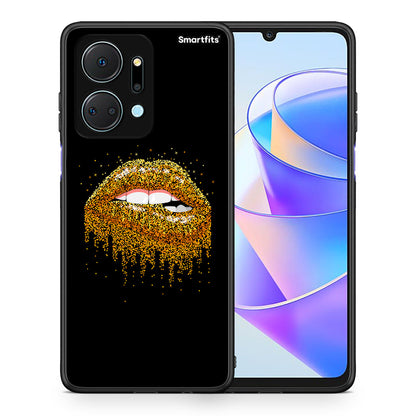 Θήκη Honor X7a Golden Valentine από τη Smartfits με σχέδιο στο πίσω μέρος και μαύρο περίβλημα | Honor X7a Golden Valentine case with colorful back and black bezels