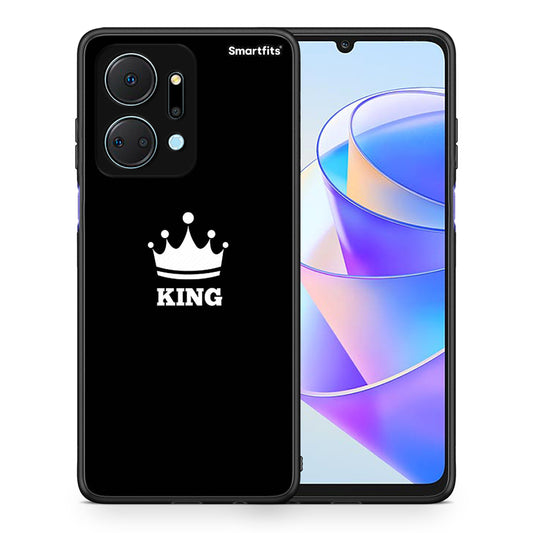Θήκη Honor X7a King Valentine από τη Smartfits με σχέδιο στο πίσω μέρος και μαύρο περίβλημα | Honor X7a King Valentine case with colorful back and black bezels