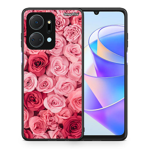 Θήκη Honor X7a RoseGarden Valentine από τη Smartfits με σχέδιο στο πίσω μέρος και μαύρο περίβλημα | Honor X7a RoseGarden Valentine case with colorful back and black bezels