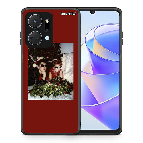 Θήκη Honor X7a Waiting For Xmas από τη Smartfits με σχέδιο στο πίσω μέρος και μαύρο περίβλημα | Honor X7a Waiting For Xmas case with colorful back and black bezels