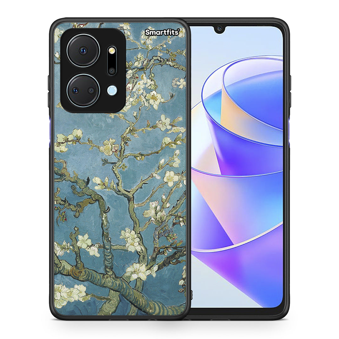 Θήκη Honor X7a White Blossoms από τη Smartfits με σχέδιο στο πίσω μέρος και μαύρο περίβλημα | Honor X7a White Blossoms case with colorful back and black bezels