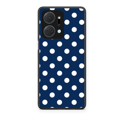 Θήκη Honor X7a White Large Polka Dots on Navy από τη Smartfits με σχέδιο στο πίσω μέρος και μαύρο περίβλημα | Honor X7a White Large Polka Dots on Navy case with colorful back and black bezels