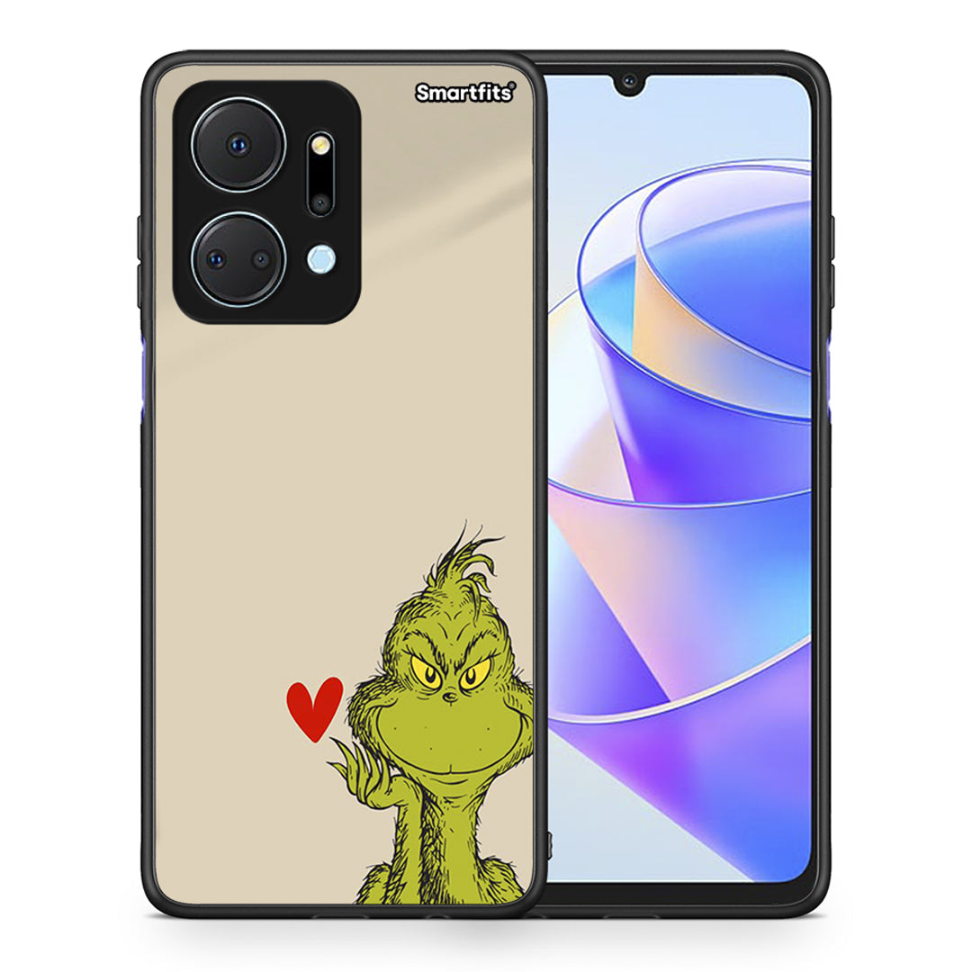 Θήκη Honor X7a Xmas Grinch από τη Smartfits με σχέδιο στο πίσω μέρος και μαύρο περίβλημα | Honor X7a Xmas Grinch case with colorful back and black bezels