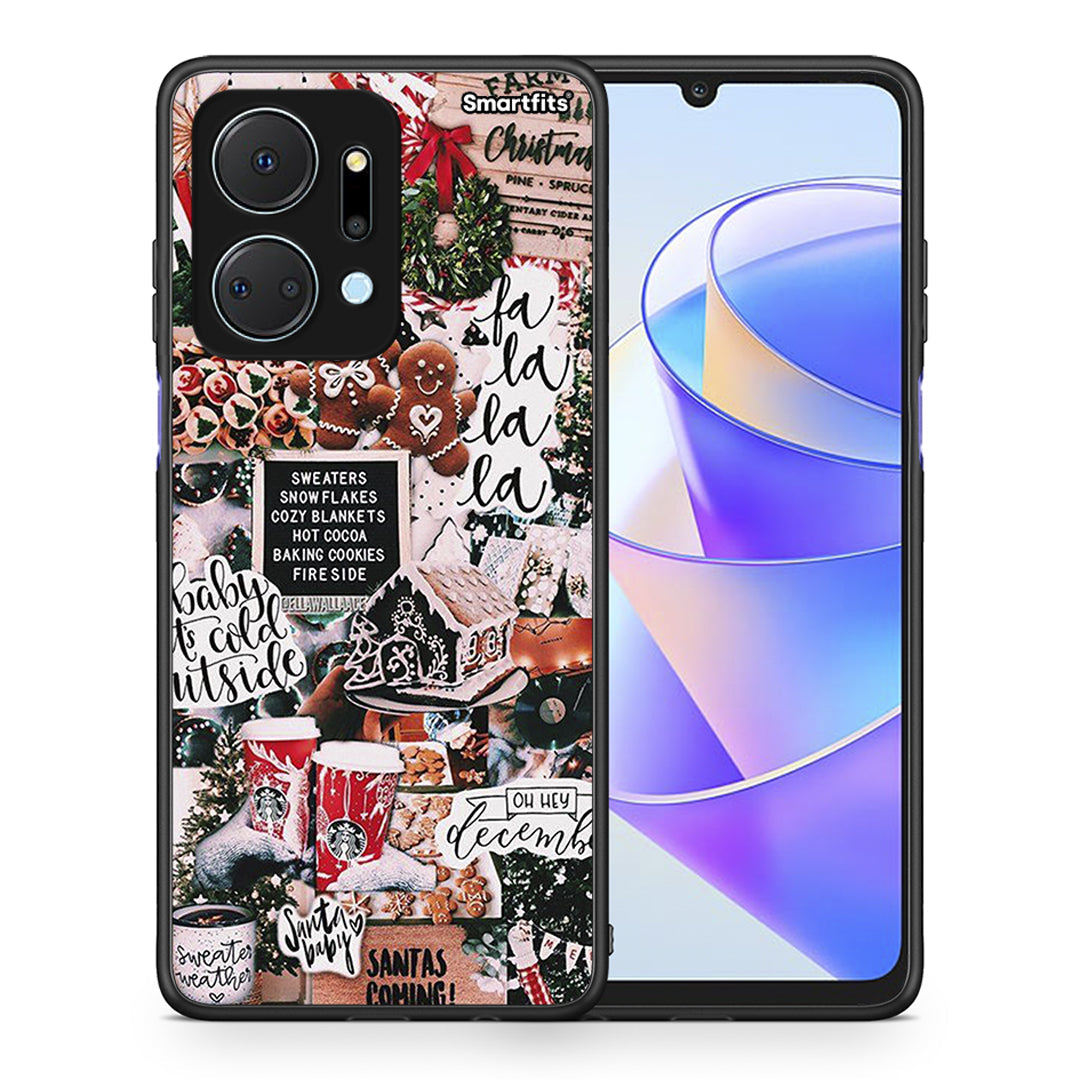 Θήκη Honor X7a Xmas Habbits από τη Smartfits με σχέδιο στο πίσω μέρος και μαύρο περίβλημα | Honor X7a Xmas Habbits case with colorful back and black bezels