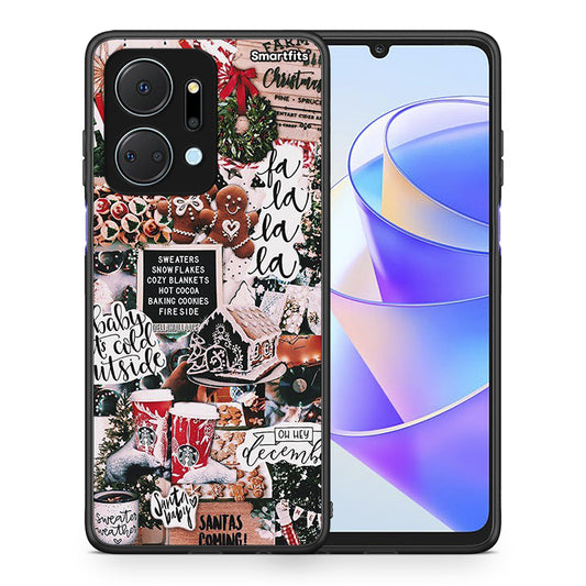 Θήκη Honor X7a Xmas Habbits από τη Smartfits με σχέδιο στο πίσω μέρος και μαύρο περίβλημα | Honor X7a Xmas Habbits case with colorful back and black bezels
