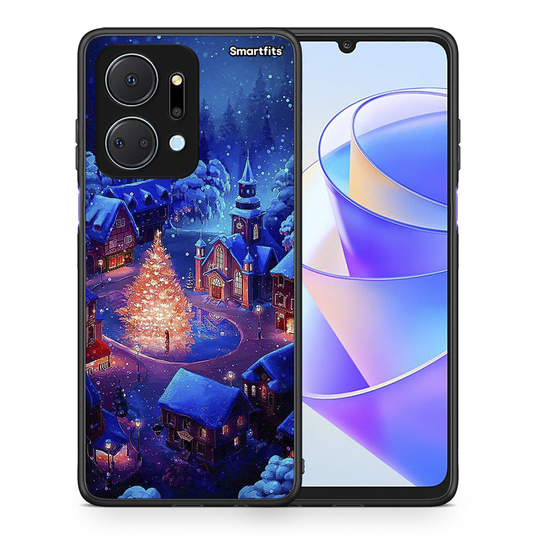 Θήκη Honor X7a Xmas Village από τη Smartfits με σχέδιο στο πίσω μέρος και μαύρο περίβλημα | Honor X7a Xmas Village case with colorful back and black bezels