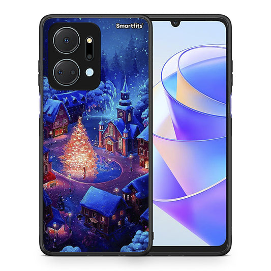 Θήκη Honor X7a Xmas Village από τη Smartfits με σχέδιο στο πίσω μέρος και μαύρο περίβλημα | Honor X7a Xmas Village case with colorful back and black bezels