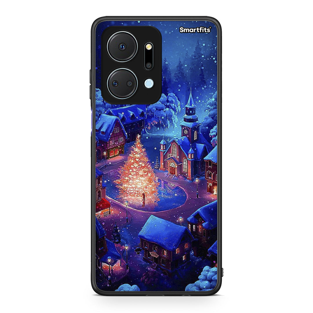 Honor X7a Xmas Village θήκη από τη Smartfits με σχέδιο στο πίσω μέρος και μαύρο περίβλημα | Smartphone case with colorful back and black bezels by Smartfits