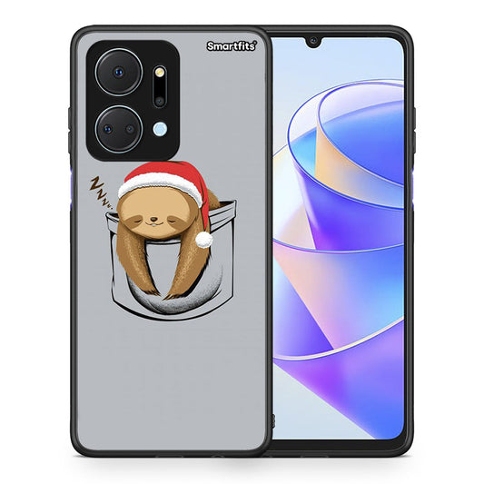 Θήκη Honor X7a Xmas Zzzz από τη Smartfits με σχέδιο στο πίσω μέρος και μαύρο περίβλημα | Honor X7a Xmas Zzzz case with colorful back and black bezels