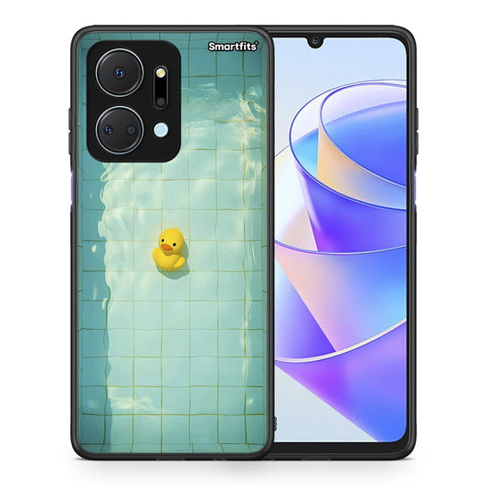 Θήκη Honor X7a Yellow Duck από τη Smartfits με σχέδιο στο πίσω μέρος και μαύρο περίβλημα | Honor X7a Yellow Duck case with colorful back and black bezels