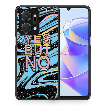 Θήκη Honor X7a Yes But No από τη Smartfits με σχέδιο στο πίσω μέρος και μαύρο περίβλημα | Honor X7a Yes But No case with colorful back and black bezels