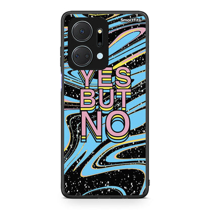 Honor X7a Yes But No θήκη από τη Smartfits με σχέδιο στο πίσω μέρος και μαύρο περίβλημα | Smartphone case with colorful back and black bezels by Smartfits