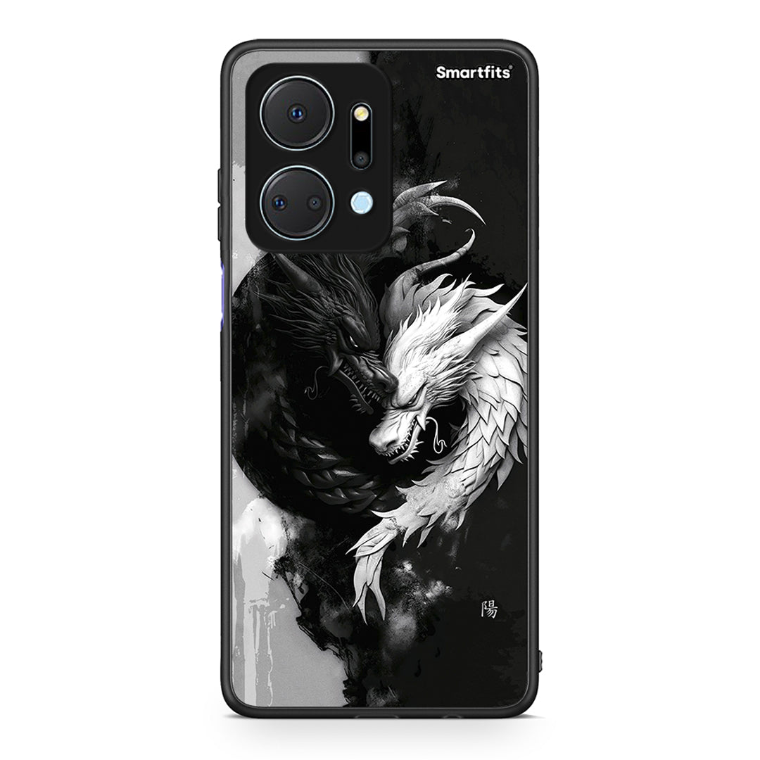Honor X7a Yin Yang Θήκη από τη Smartfits με σχέδιο στο πίσω μέρος και μαύρο περίβλημα | Smartphone case with colorful back and black bezels by Smartfits