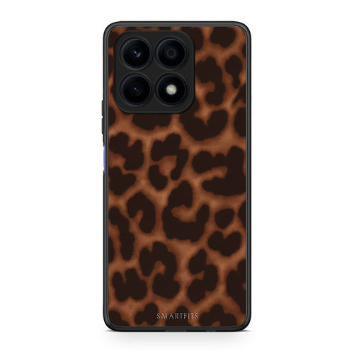 Θήκη Honor X8a Leopard Print Dark Brown από τη Smartfits με σχέδιο στο πίσω μέρος και μαύρο περίβλημα | Honor X8a Leopard Print Dark Brown case with colorful back and black bezels