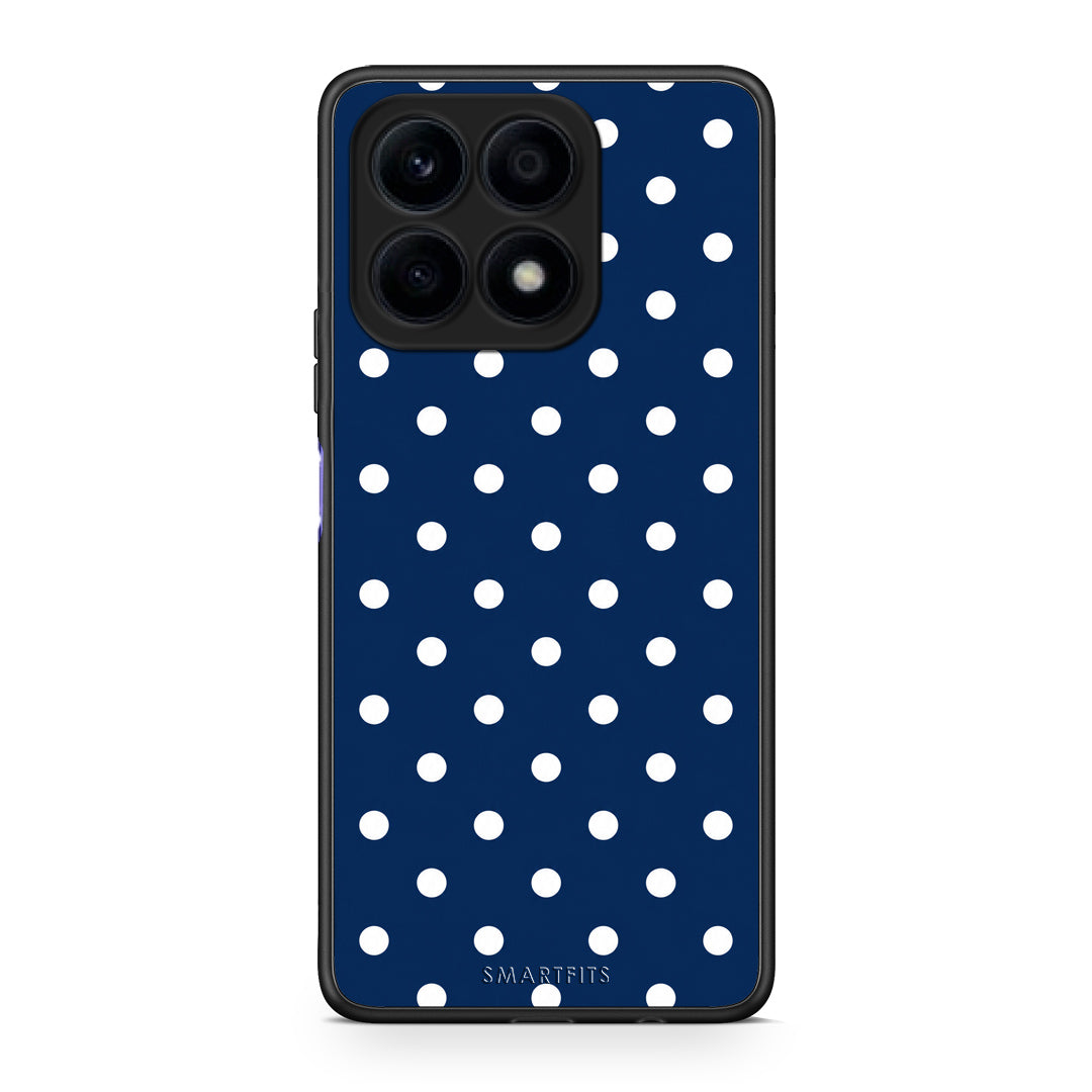 Θήκη Honor X8a White Small Polka Dots on Navy από τη Smartfits με σχέδιο στο πίσω μέρος και μαύρο περίβλημα | Honor X8a White Small Polka Dots on Navy case with colorful back and black bezels
