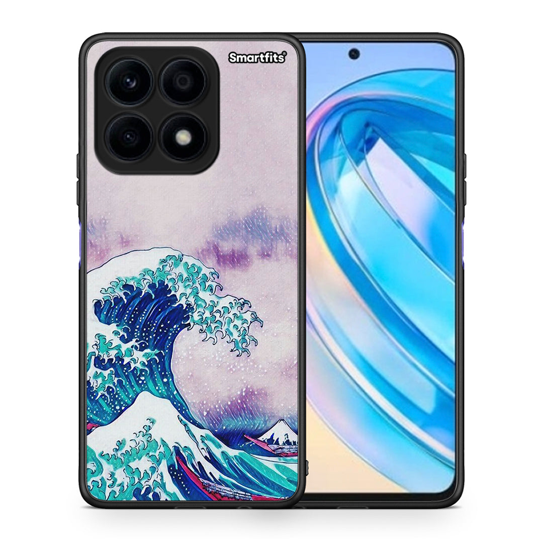 Θήκη Honor X8a Blue Waves από τη Smartfits με σχέδιο στο πίσω μέρος και μαύρο περίβλημα | Honor X8a Blue Waves Case with Colorful Back and Black Bezels