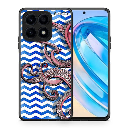 Θήκη Honor X8a Chevron Devilfish από τη Smartfits με σχέδιο στο πίσω μέρος και μαύρο περίβλημα | Honor X8a Chevron Devilfish Case with Colorful Back and Black Bezels