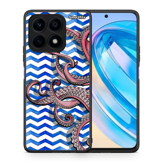 Θήκη Honor X8a Chevron Devilfish από τη Smartfits με σχέδιο στο πίσω μέρος και μαύρο περίβλημα | Honor X8a Chevron Devilfish Case with Colorful Back and Black Bezels