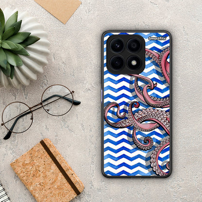 Θήκη Honor X8a Chevron Devilfish από τη Smartfits με σχέδιο στο πίσω μέρος και μαύρο περίβλημα | Honor X8a Chevron Devilfish Case with Colorful Back and Black Bezels
