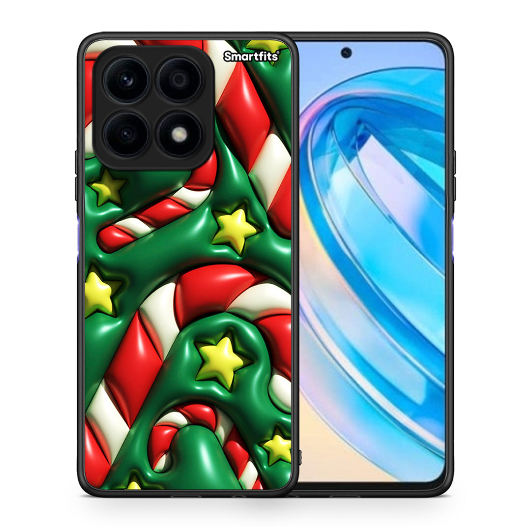 Θήκη Honor X8a Christmas Bubbles από τη Smartfits με σχέδιο στο πίσω μέρος και μαύρο περίβλημα | Honor X8a Christmas Bubbles Case with Colorful Back and Black Bezels