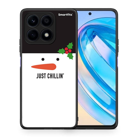 Θήκη Honor X8a Christmas Chillin από τη Smartfits με σχέδιο στο πίσω μέρος και μαύρο περίβλημα | Honor X8a Christmas Chillin Case with Colorful Back and Black Bezels