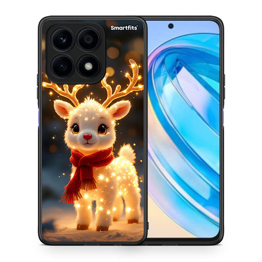 Θήκη Honor X8a Christmas Cutie από τη Smartfits με σχέδιο στο πίσω μέρος και μαύρο περίβλημα | Honor X8a Christmas Cutie Case with Colorful Back and Black Bezels