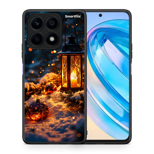 Θήκη Honor X8a Christmas Ornaments από τη Smartfits με σχέδιο στο πίσω μέρος και μαύρο περίβλημα | Honor X8a Christmas Ornaments Case with Colorful Back and Black Bezels