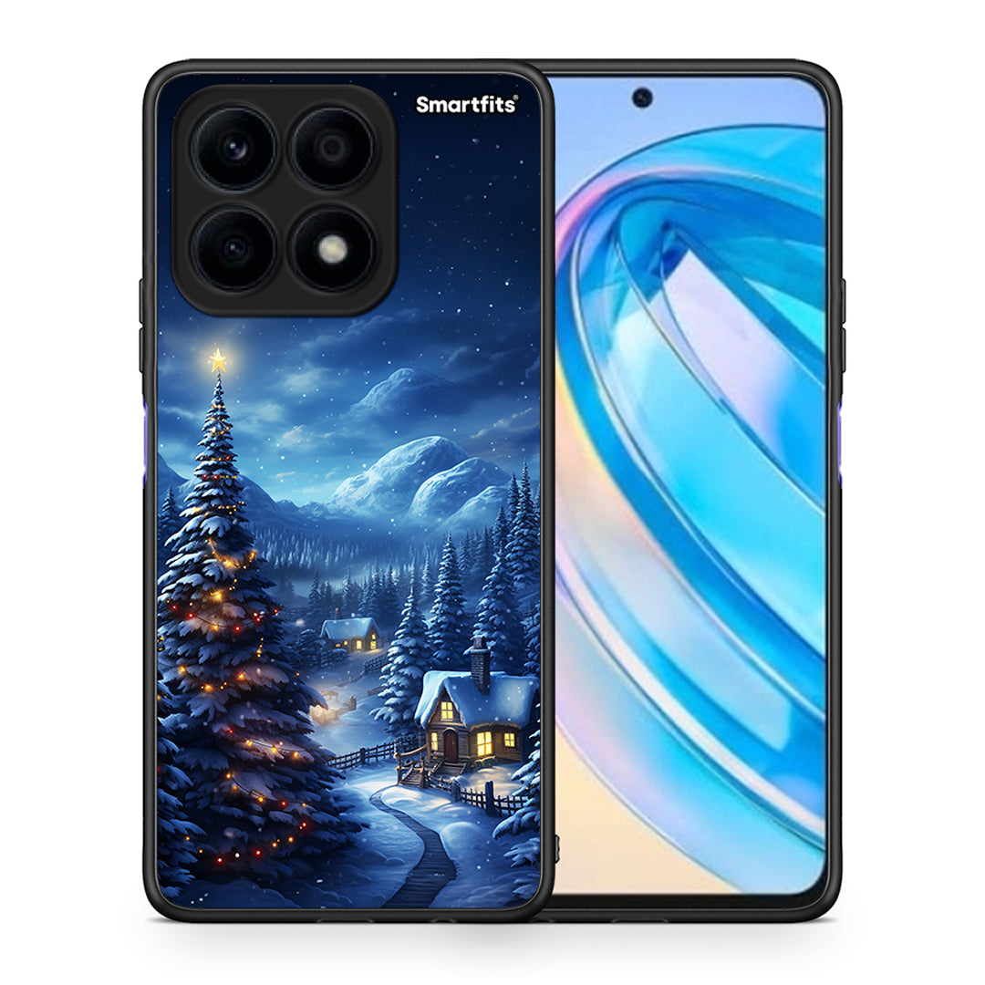 Θήκη Honor X8a Christmas Scenery από τη Smartfits με σχέδιο στο πίσω μέρος και μαύρο περίβλημα | Honor X8a Christmas Scenery Case with Colorful Back and Black Bezels