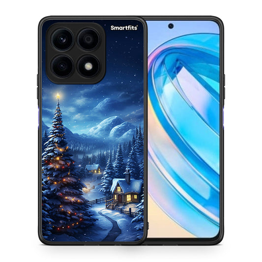 Θήκη Honor X8a Christmas Scenery από τη Smartfits με σχέδιο στο πίσω μέρος και μαύρο περίβλημα | Honor X8a Christmas Scenery Case with Colorful Back and Black Bezels