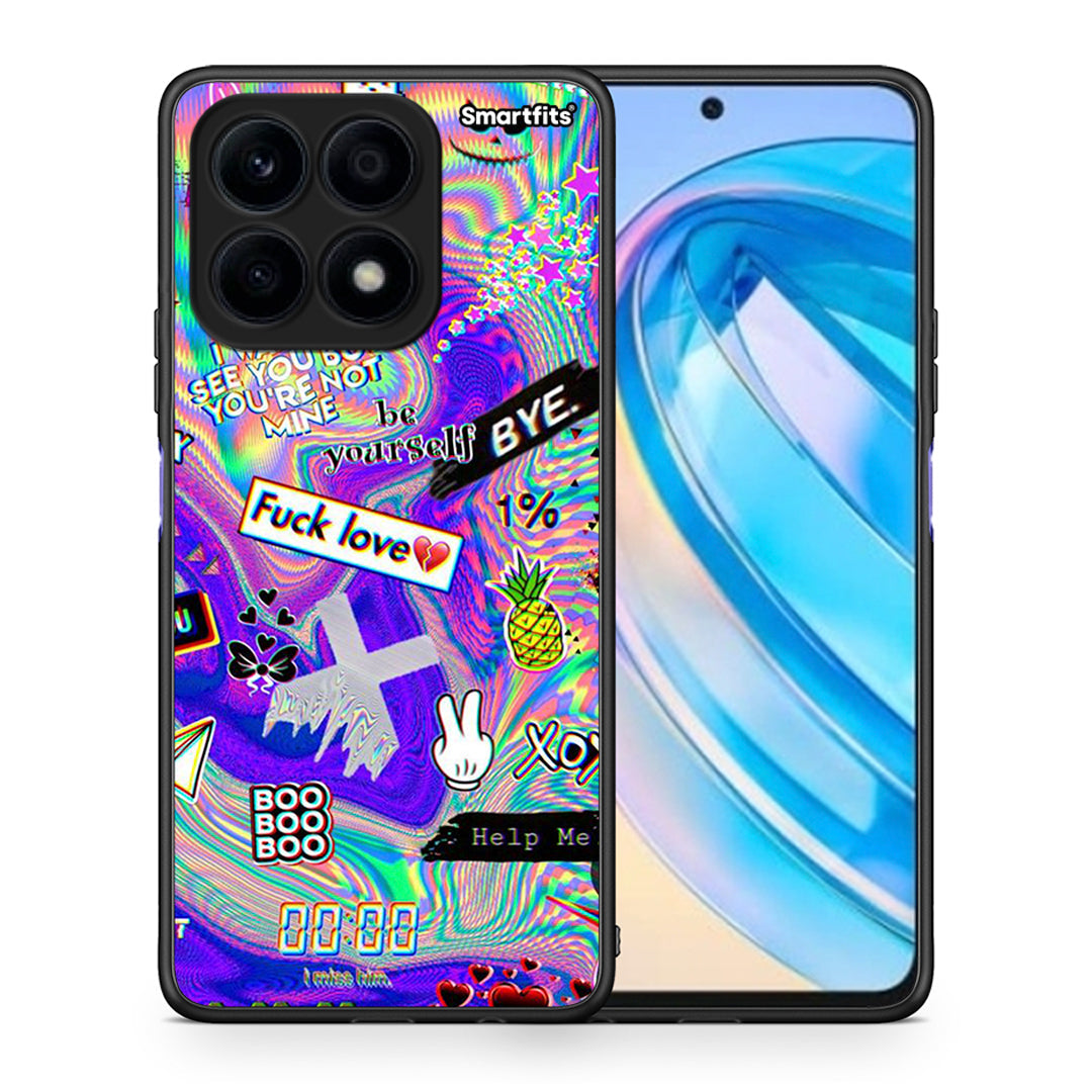 Θήκη Honor X8a Game Over από τη Smartfits με σχέδιο στο πίσω μέρος και μαύρο περίβλημα | Honor X8a Game Over Case with Colorful Back and Black Bezels