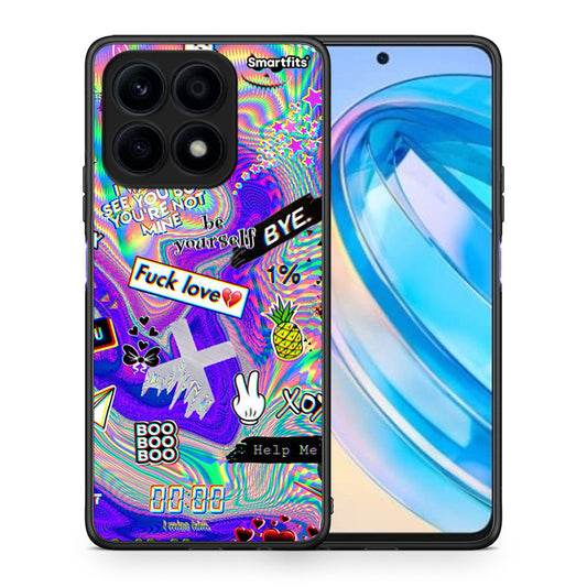 Θήκη Honor X8a Game Over από τη Smartfits με σχέδιο στο πίσω μέρος και μαύρο περίβλημα | Honor X8a Game Over Case with Colorful Back and Black Bezels