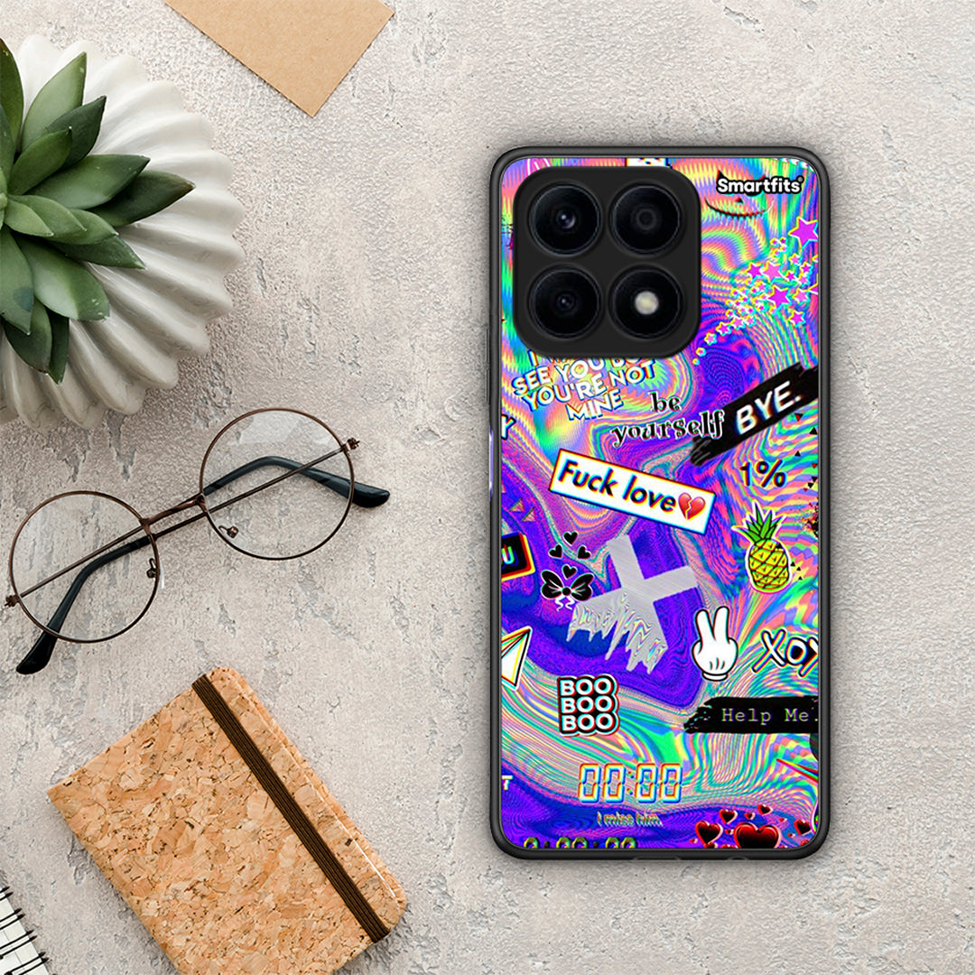Θήκη Honor X8a Game Over από τη Smartfits με σχέδιο στο πίσω μέρος και μαύρο περίβλημα | Honor X8a Game Over Case with Colorful Back and Black Bezels